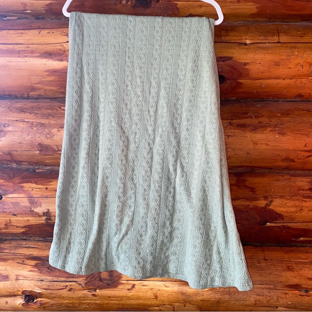 Knitted Mint Maxi Skirt -small